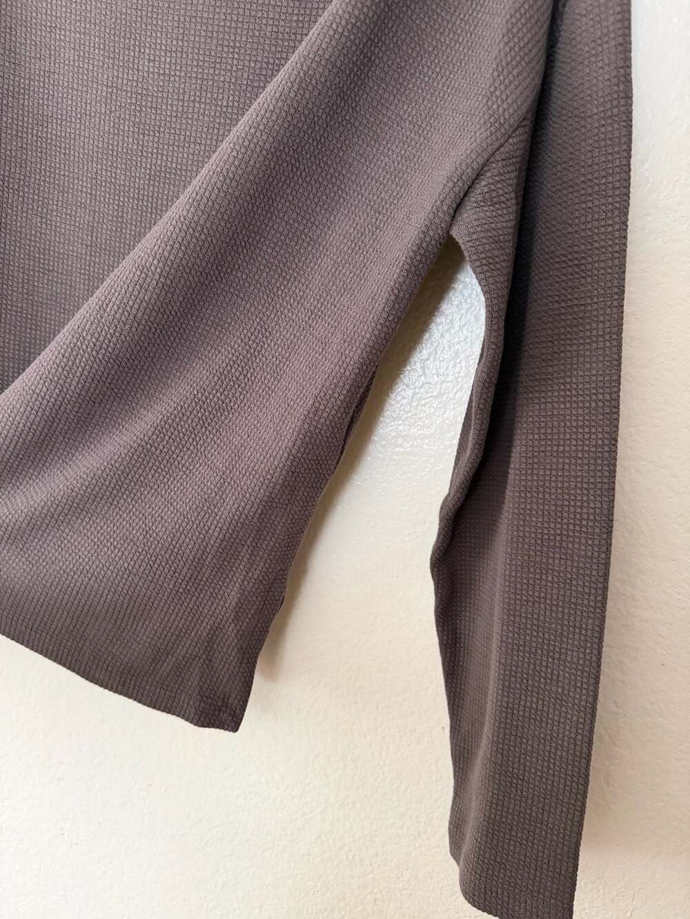 Eileen Fisher Organic Cotton Tencel Lyocell Waffle Knit Funnel Neck - Picture 3 of 6